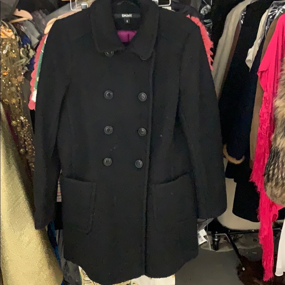 DKNY black Double breasted coat